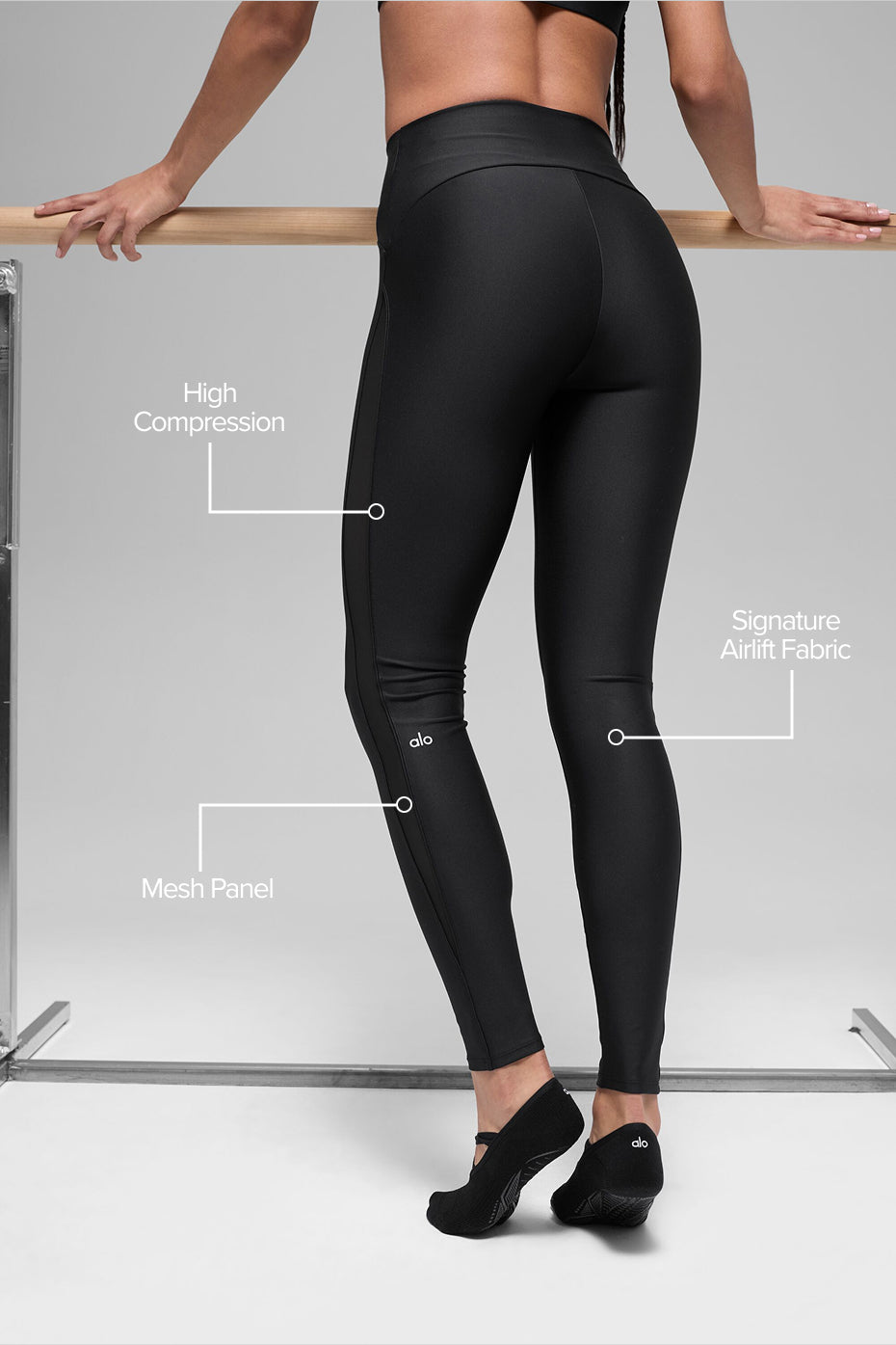 Alo Yoga Airlift High-Waist Mesh Infatuation Legging - Black
