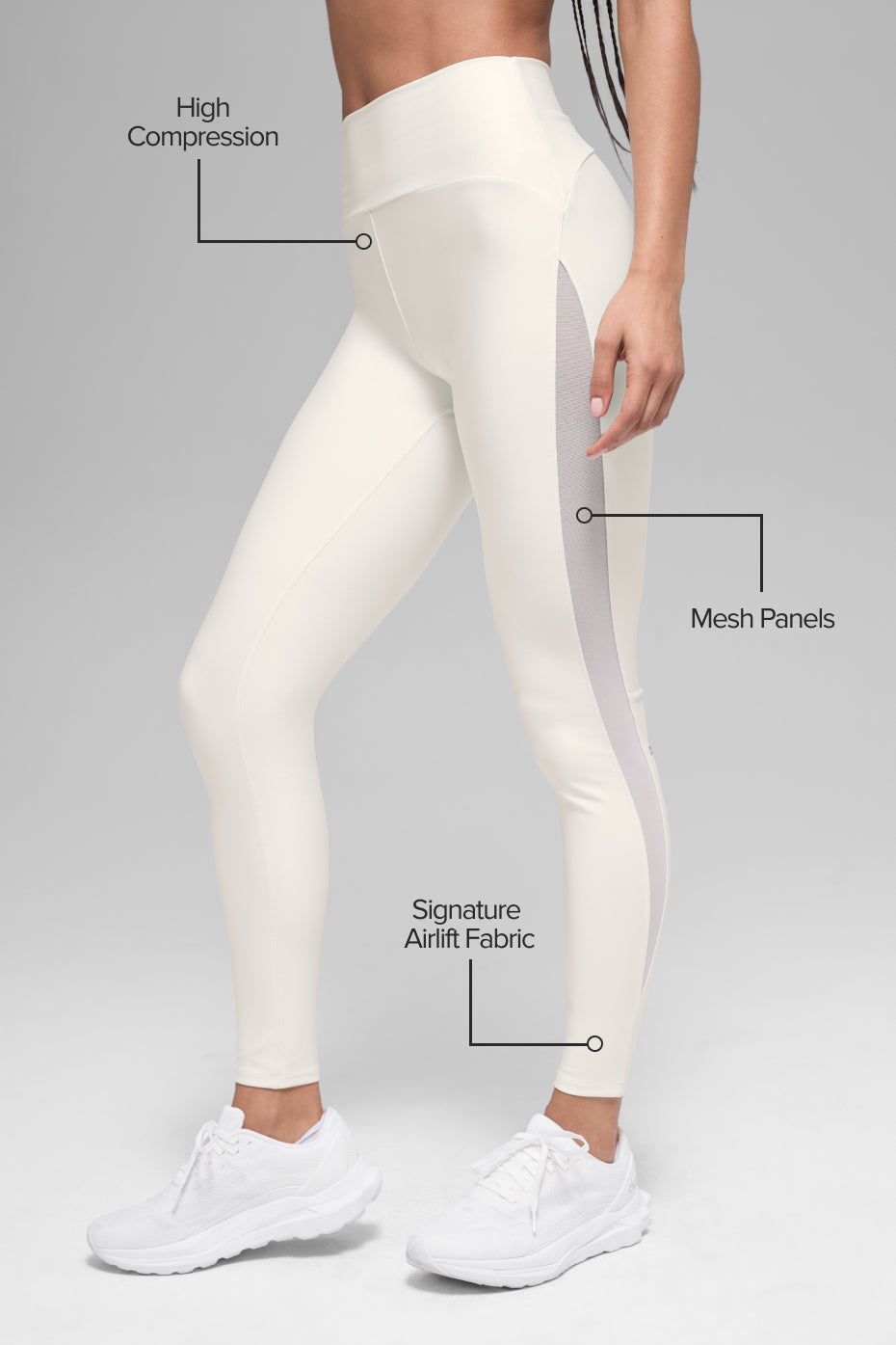 Alo Yoga Airlift High-Waist Mesh Infatuation Legging - Ivory
