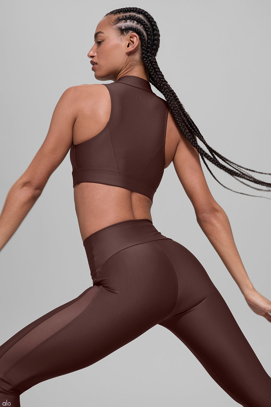 Alo Yoga Airlift High-Waist Mesh Infatuation Legging - Brownstone