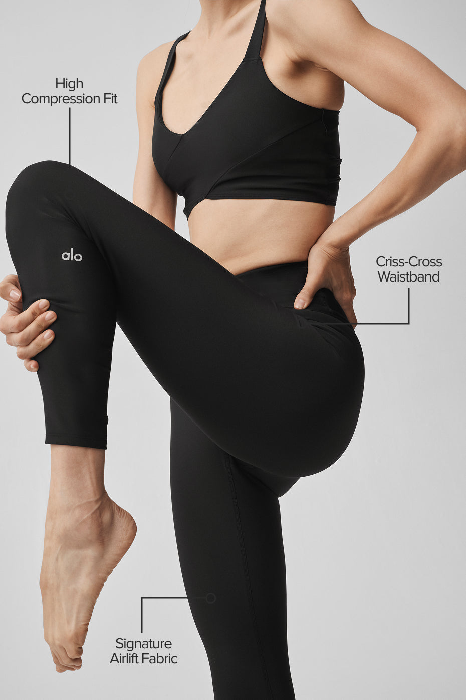 Alo Yoga Airlift High-Waist 7/8 Horizon Legging - Black