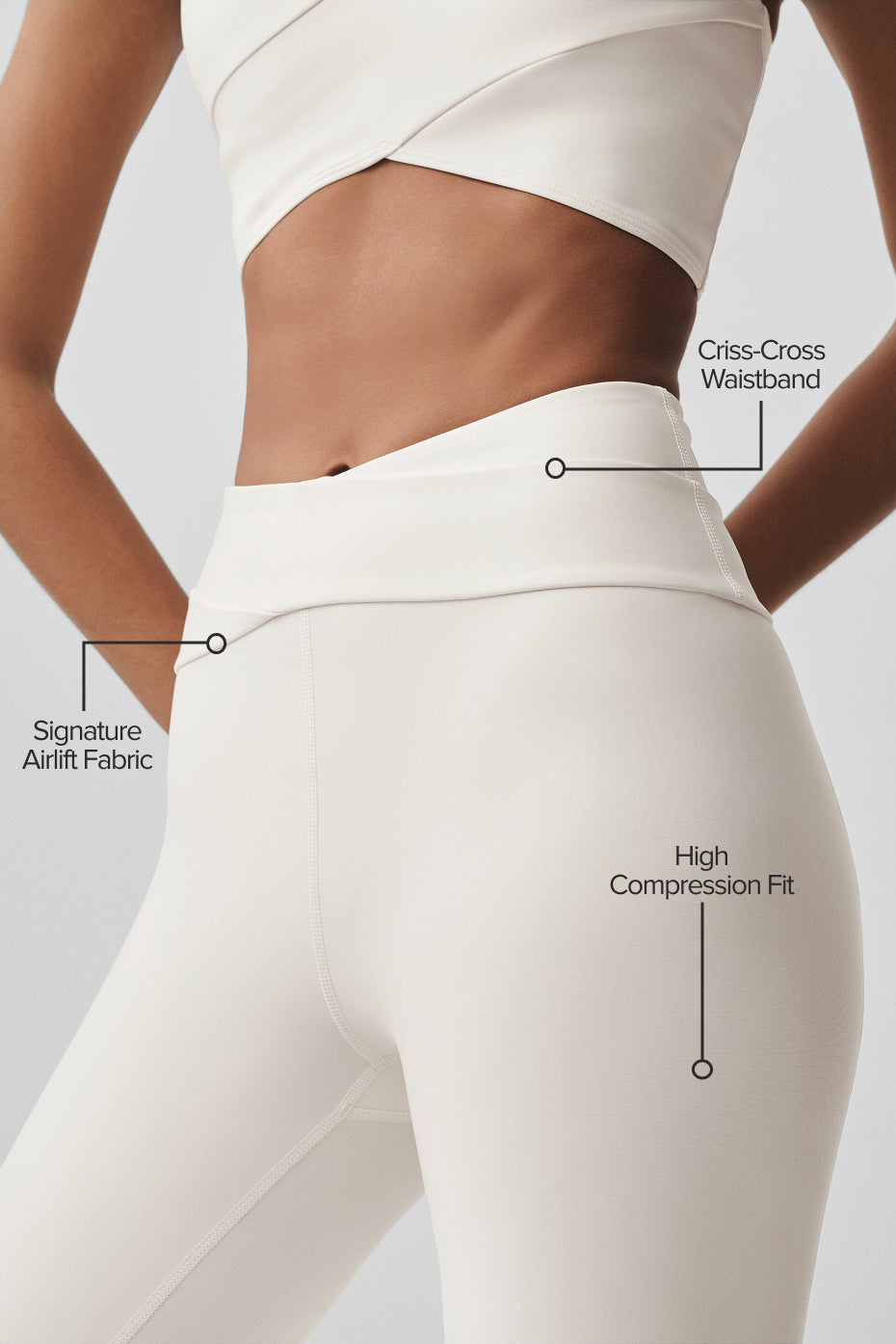 Alo Yoga Airlift High-Waist 7/8 Horizon Legging - Ivory