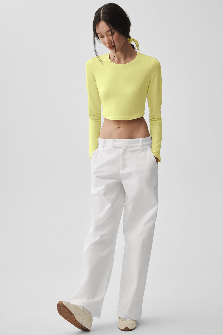 Alo Yoga High Road Straight Leg Pant - White