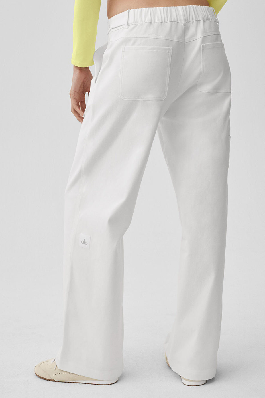Alo Yoga High Road Straight Leg Pant - White