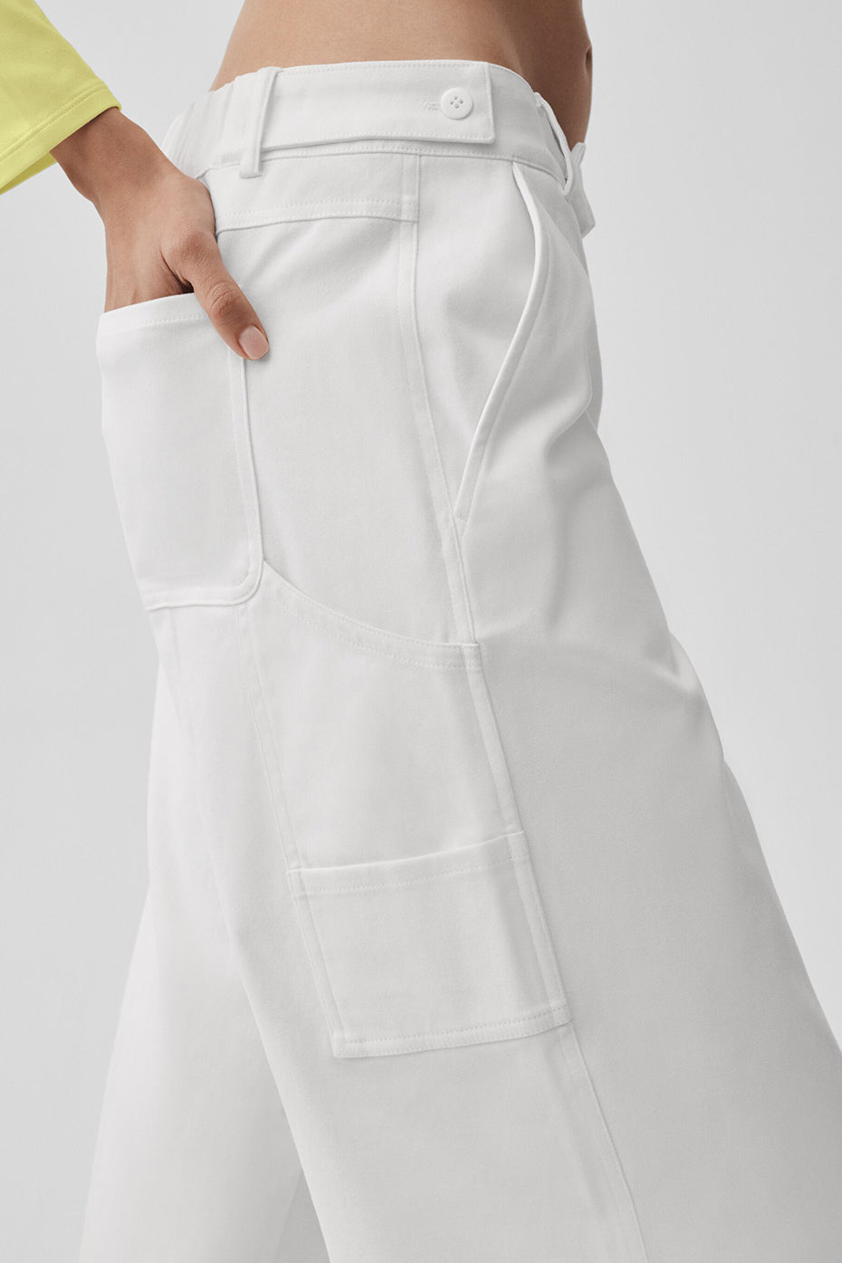 Alo Yoga High Road Straight Leg Pant - White