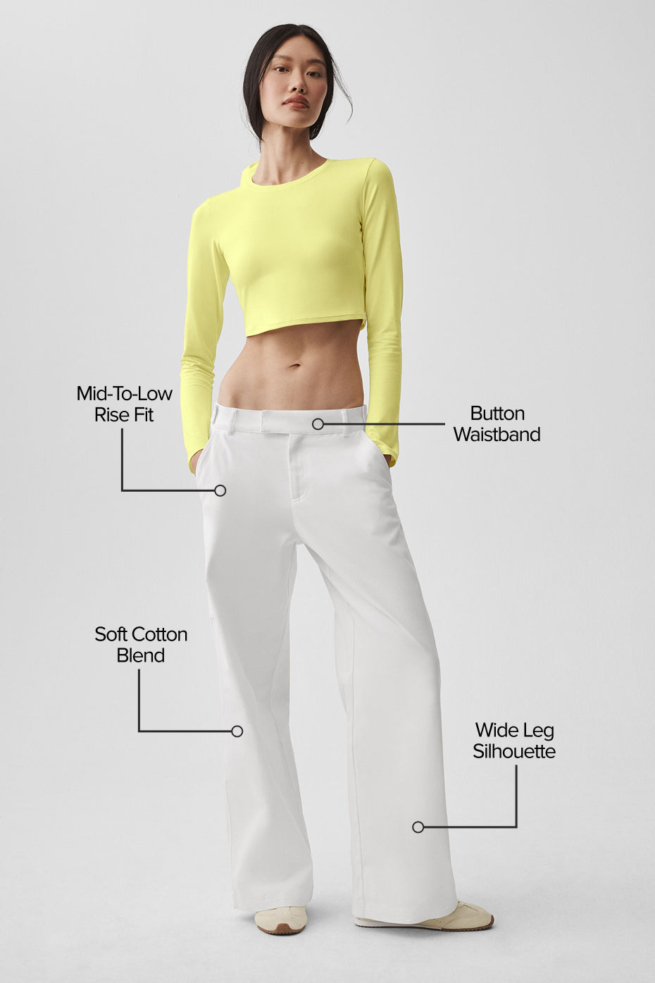 Alo Yoga High Road Straight Leg Pant - White