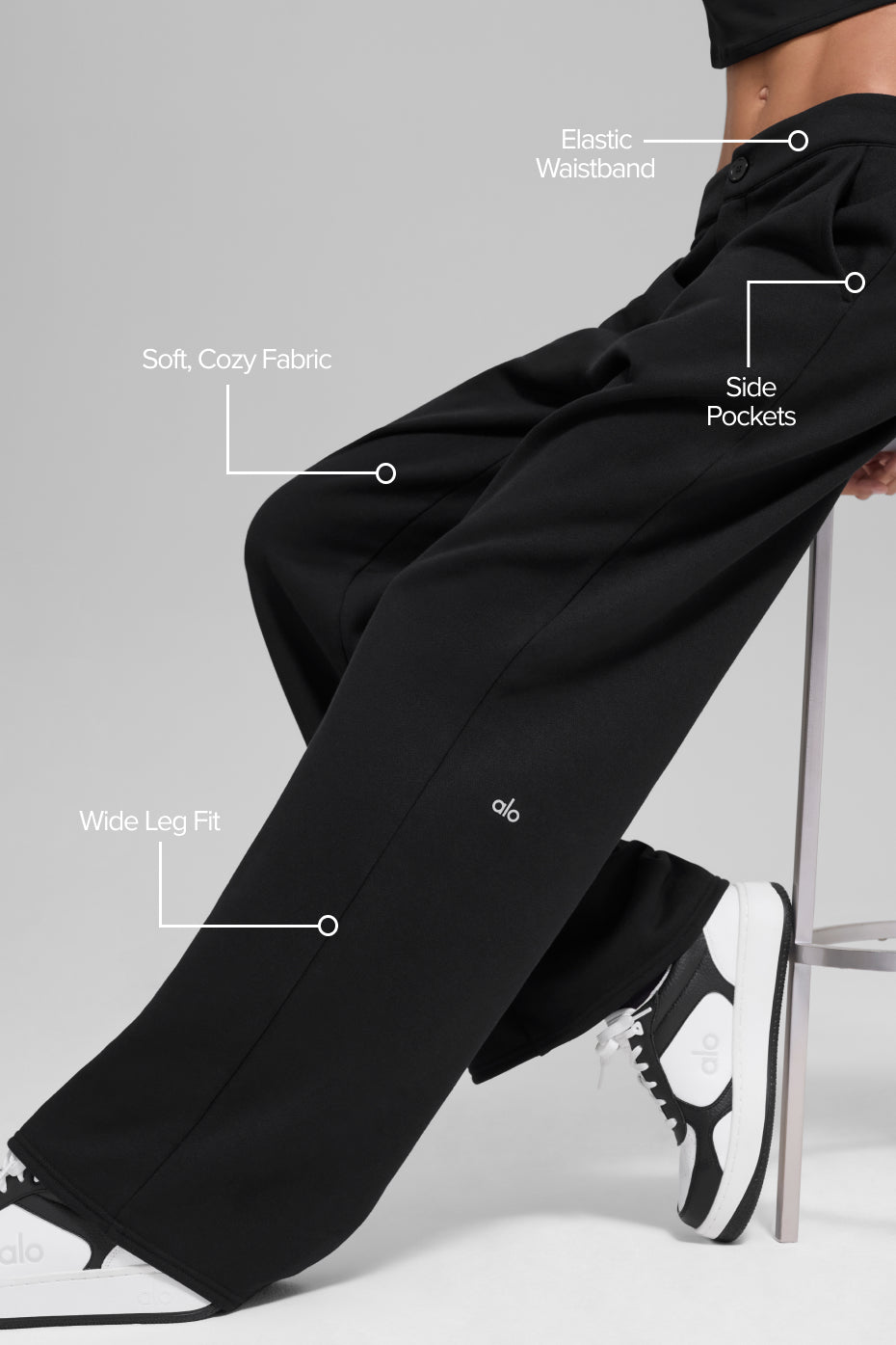 Alo Yoga High-Waist Sweatpant Trouser - Black