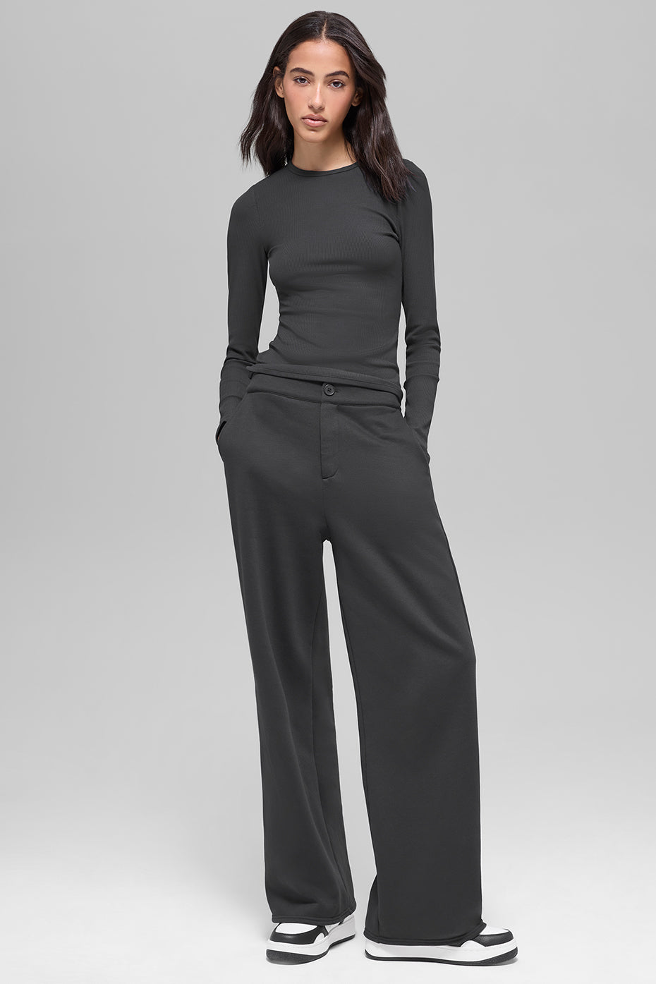 Alo Yoga High-Waist Sweatpant Trouser - Anthracite