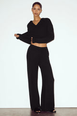 Alo Yoga Cashmere High-Waist Northstar Straight Leg Pant - Black