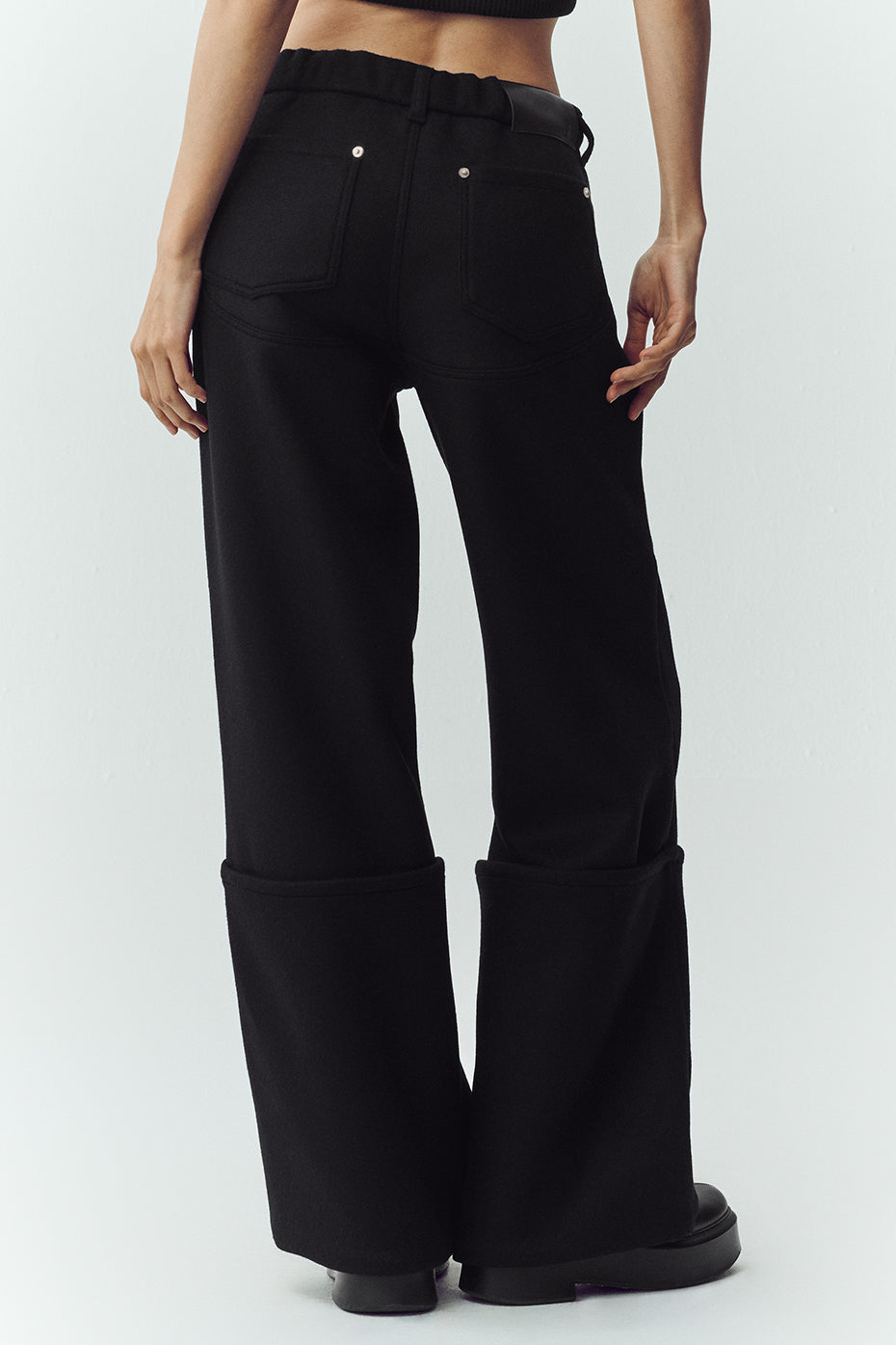Alo Yoga Wool Blend Nightcap Wide Leg Pant - Black