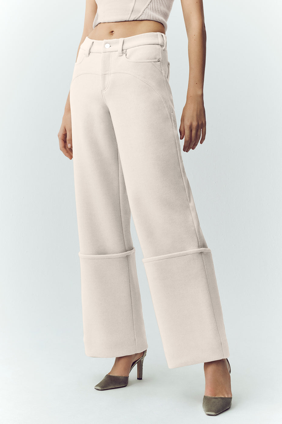 Alo Yoga Wool Blend Nightcap Wide Leg Pant - Cafe Au Lait