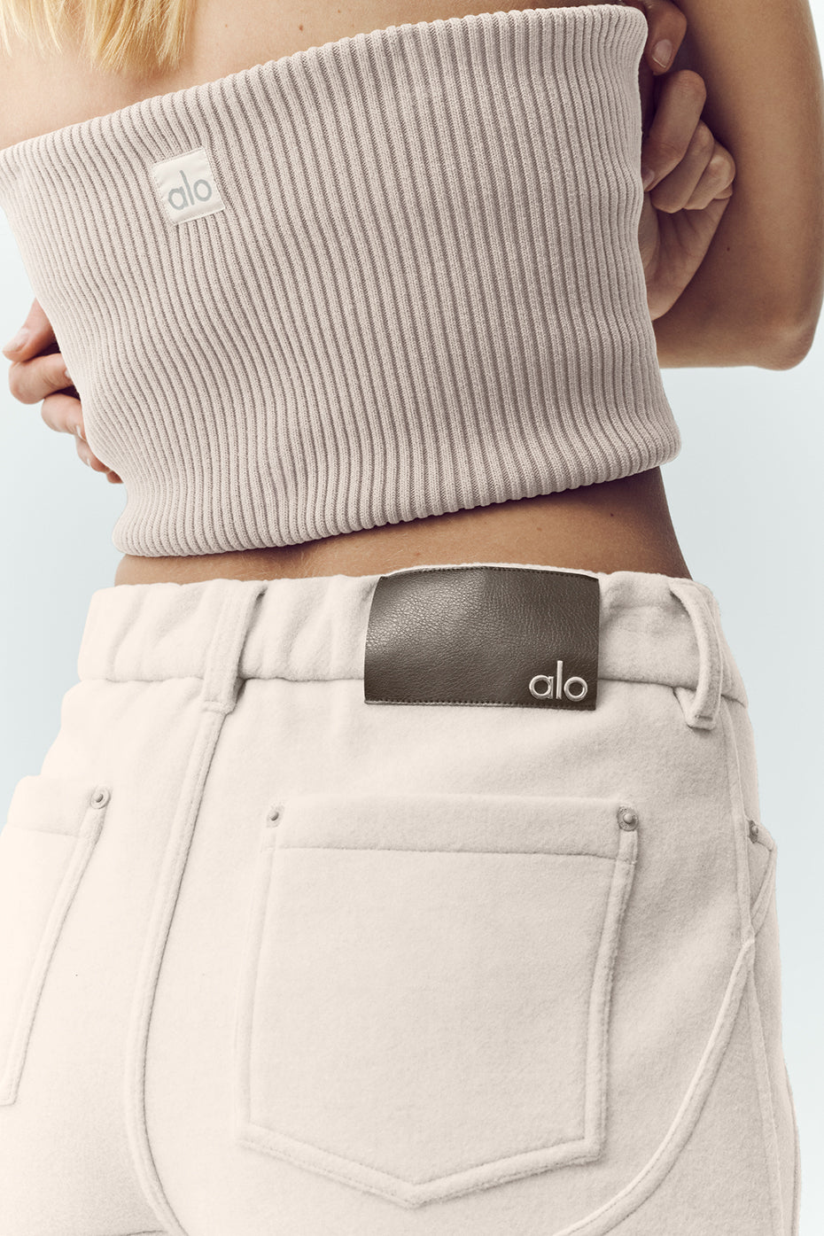Alo Yoga Wool Blend Nightcap Wide Leg Pant - Cafe Au Lait
