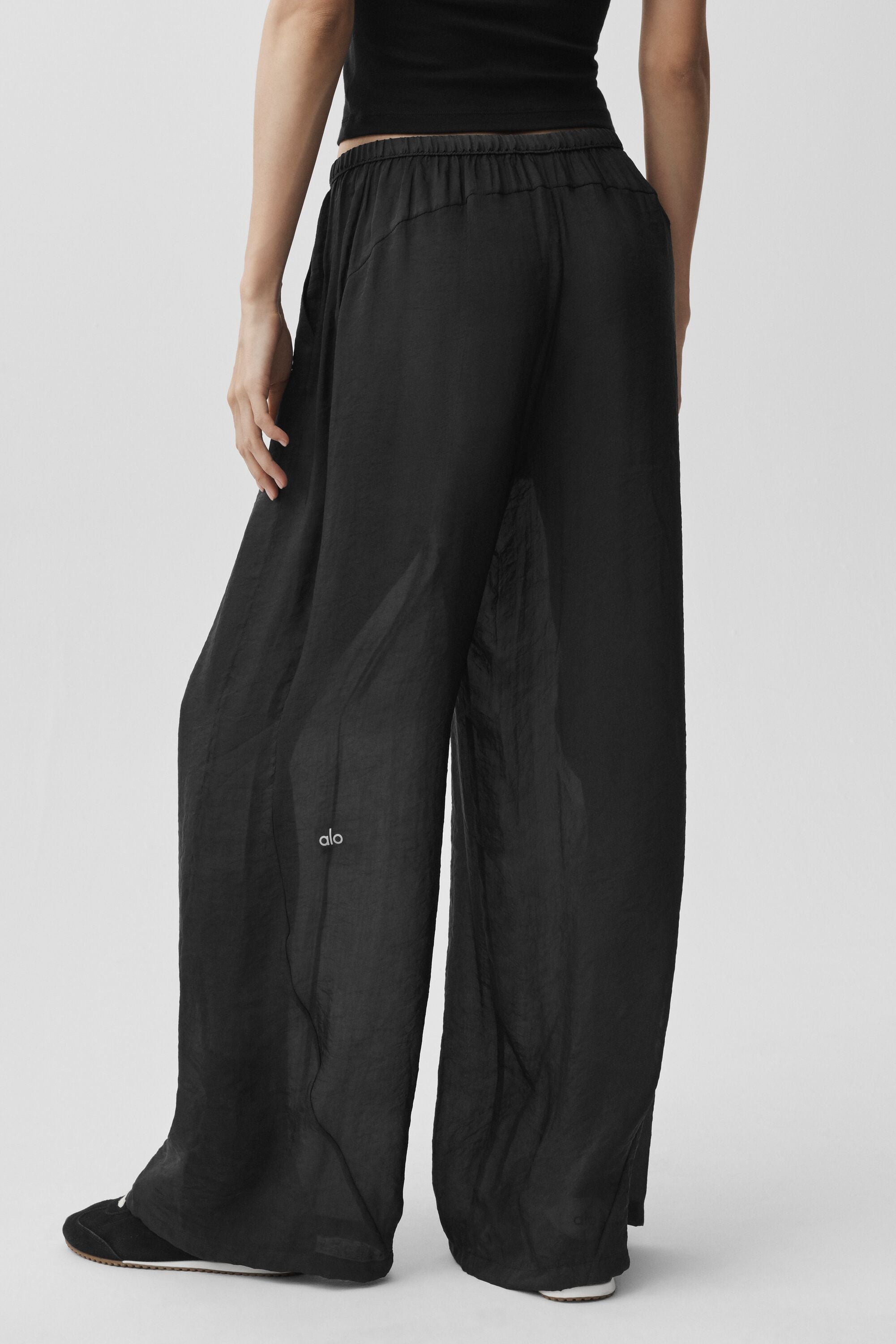 Alo Yoga Semi-Sheer Golden Hour High-Waist Straight Leg Pant - Black