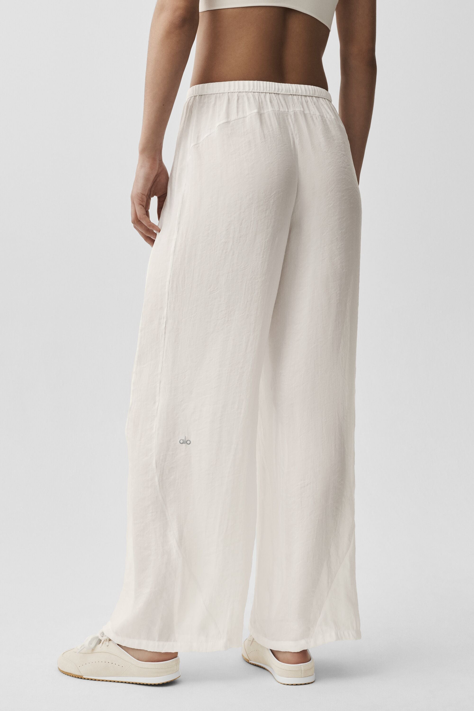 Alo Yoga Semi-Sheer Golden Hour High-Waist Straight Leg Pant - Ivory