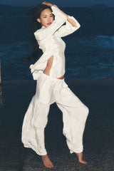 Alo Yoga Semi-Sheer Golden Hour High-Waist Straight Leg Pant - Ivory