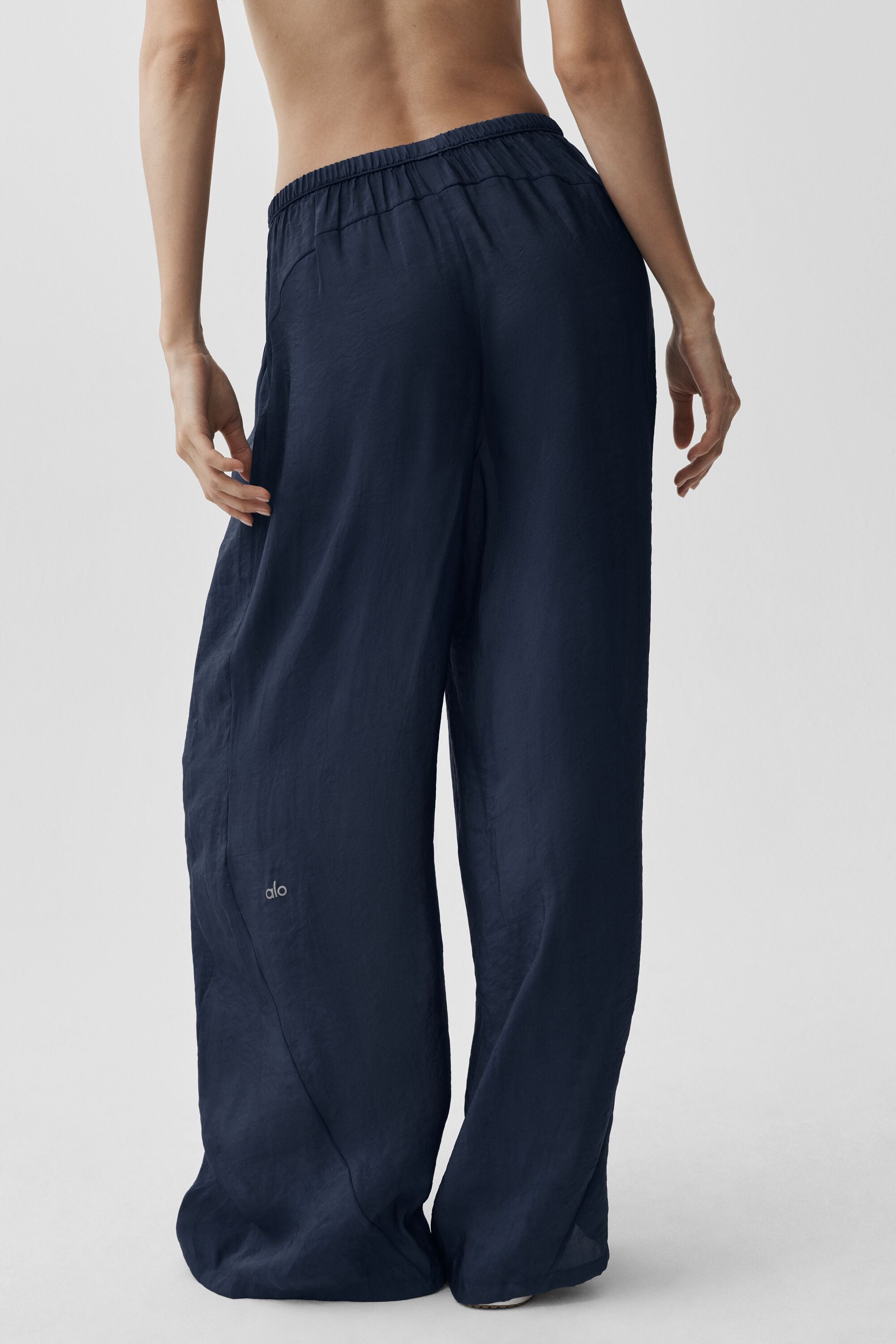 Alo Yoga Semi-Sheer Golden Hour High-Waist Straight Leg Pant - Navy
