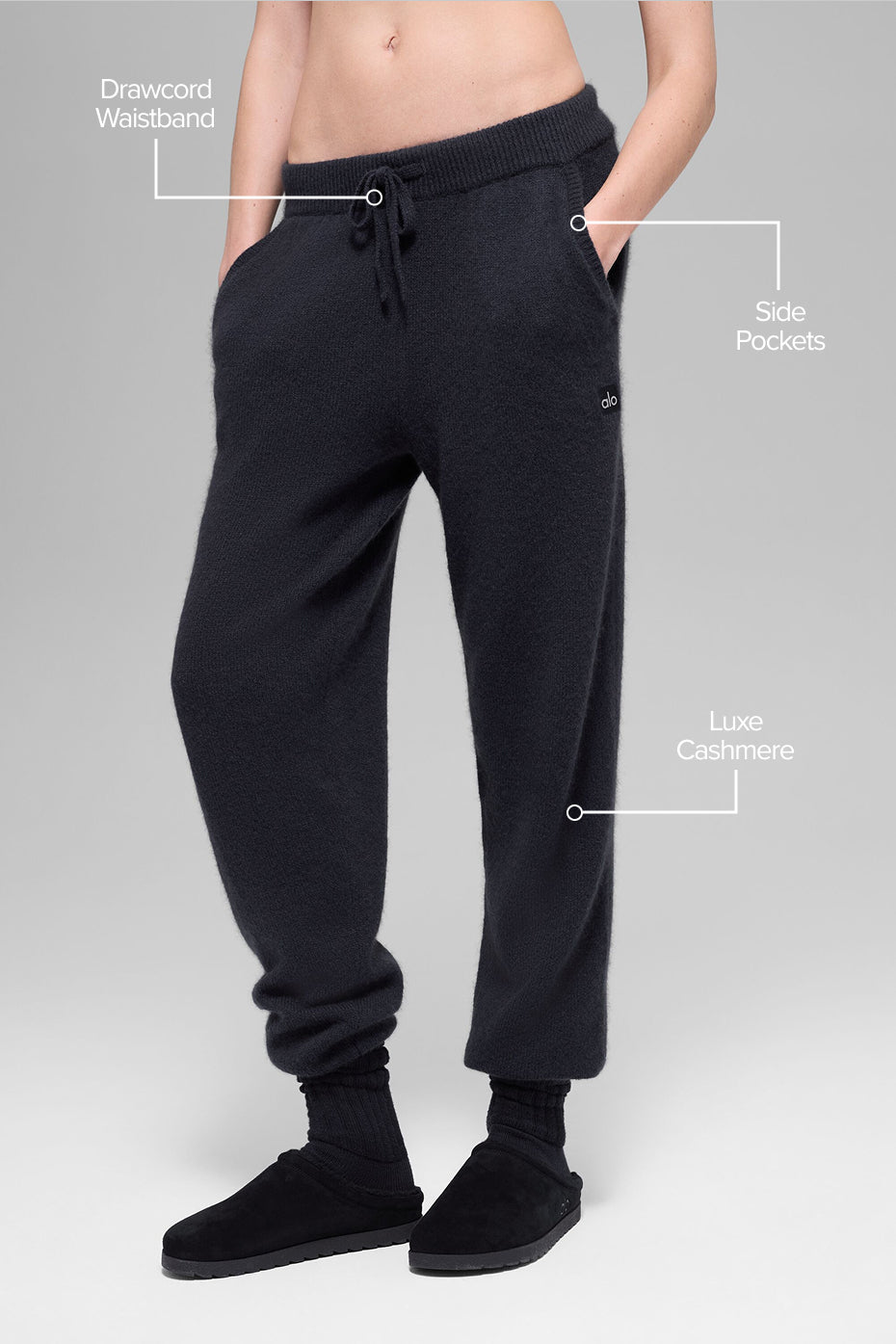 Alo Yoga Wool Cashmere High-Waist New Class Jogger - Black
