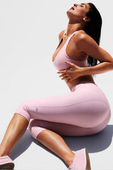 Alo Yoga Alosoft High-Waist Intuition Capri - Pink Marshmallow Heather