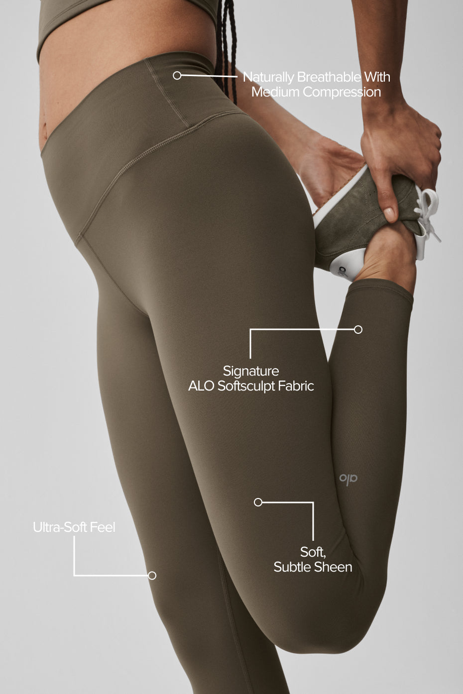 Alo Yoga ALO Softsculpt High-Waist 7/8 Legging - Olive Tree