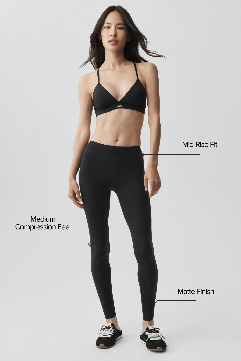 Alo Yoga Airbrush Mid-Rise 7/8 Legging - Black