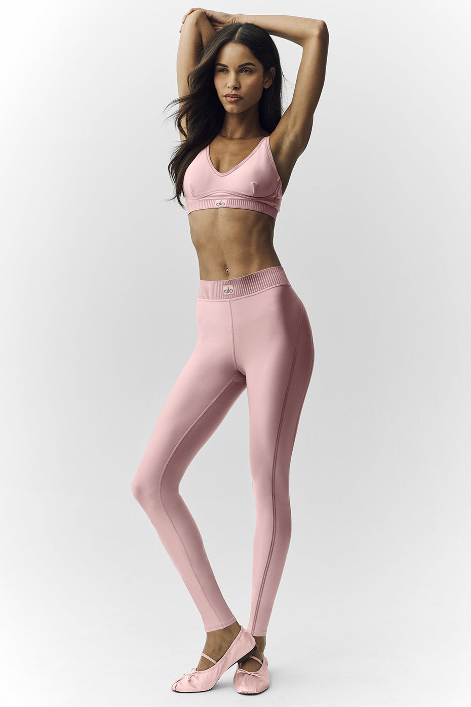 Alo Yoga Airlift Line Up Mirage 7/8 Legging - Pink Champagne