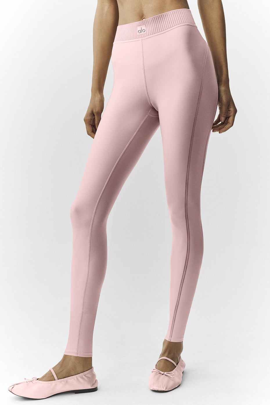 Alo Yoga Airlift Line Up Mirage 7/8 Legging - Pink Champagne
