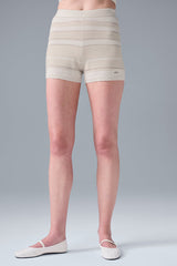 Alo Yoga Sport Play High-Waist Knit Short - Ivory/Alabaster