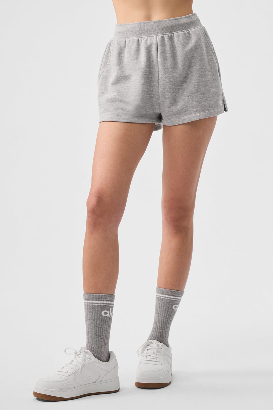 Alo Yoga Low Key Sweat Short - Athletic Heather Grey