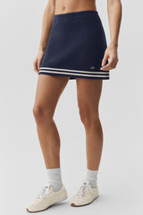 Alo Yoga Tennis Club Sweater Knit Skirt - Navy/Ivory