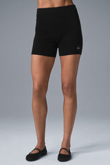 Alo Yoga Scholar Knit High-Waist Short - Black
