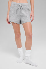 Alo Yoga Cable Knit Winter Bliss Short - Athletic Heather Grey