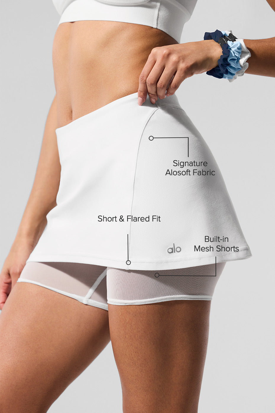 Alo Yoga Alosoft Serve It Up Skirt - White