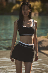 Alo Yoga Airbrush Better Together Tennis Skirt - Black/White