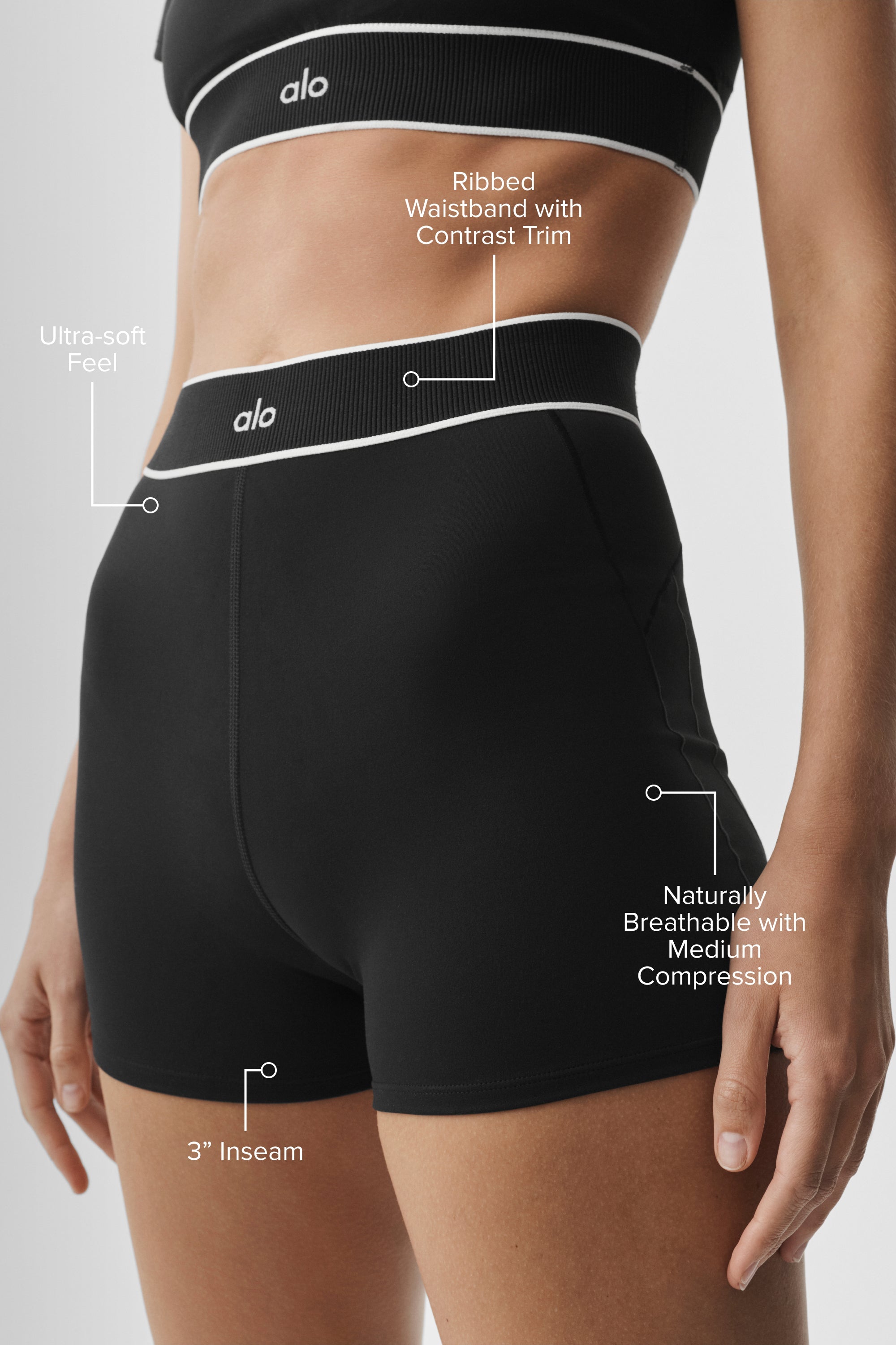 Alo Yoga 3" ALO Softsculpt High-Waist Amp It Up Short - Black