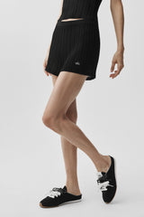 Alo Yoga Sweater High-Waist Sunlit Short - Black