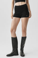 Alo Yoga Mini Cable High-Waist Sweater Short - Black