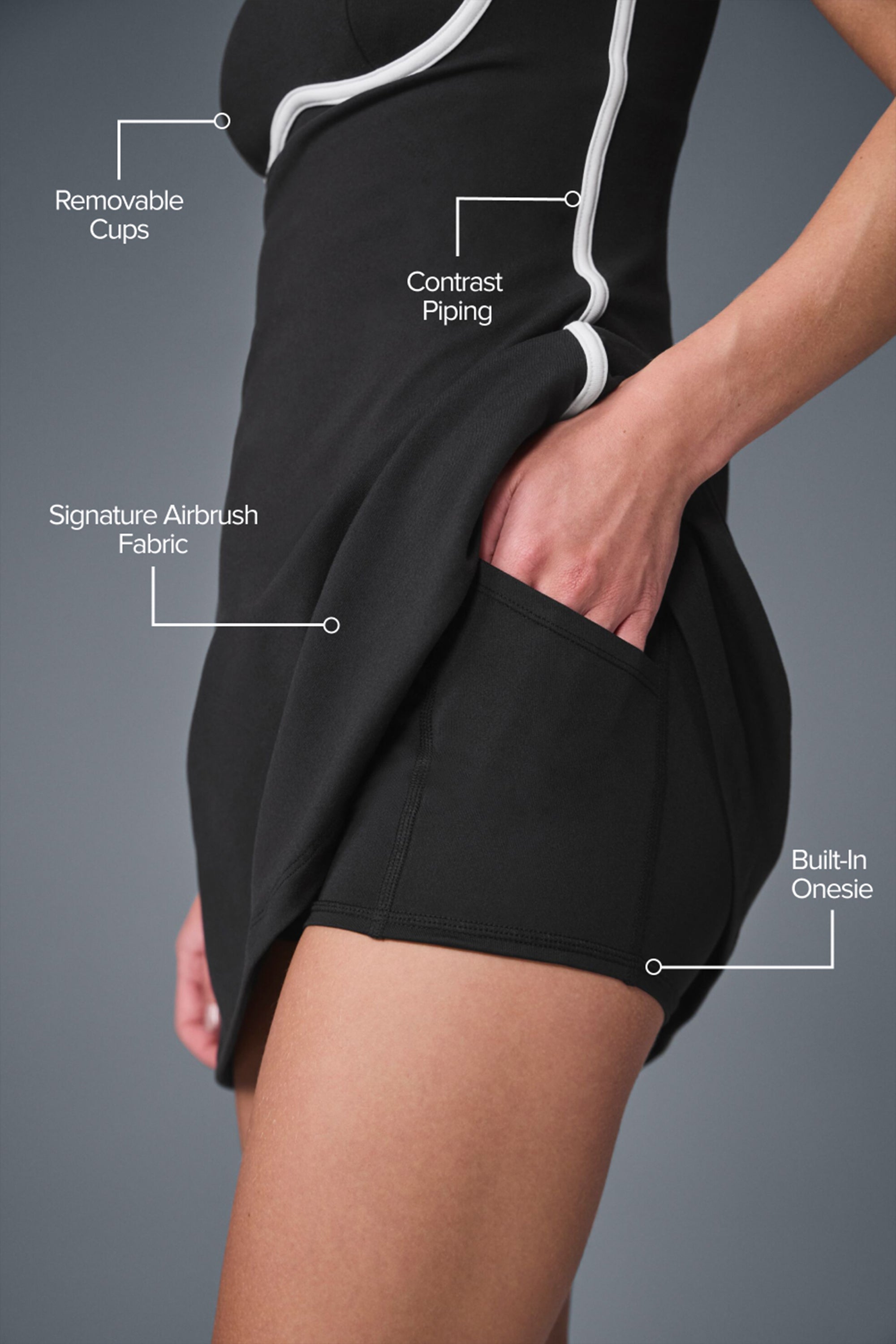 Alo Yoga Airbrush Streamlined Dress - Black/White