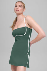 Alo Yoga Airbrush Streamlined Dress - Clover Green/White
