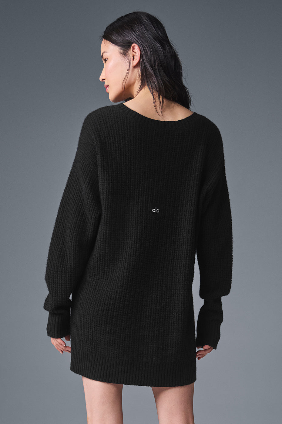 Alo Yoga Cashmere Plush Waffle Dress - Black