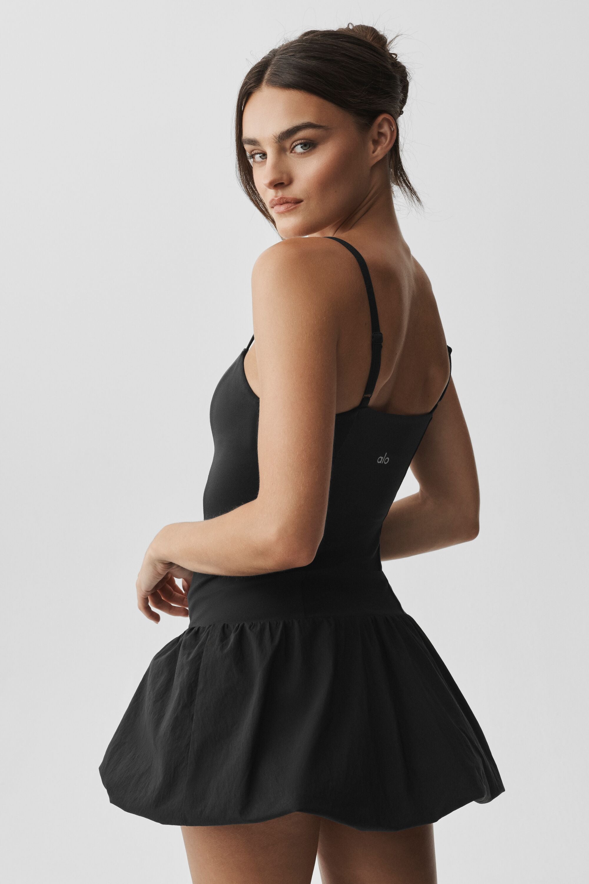 Alo Yoga Airbrush Love Match Tennis Dress - Black