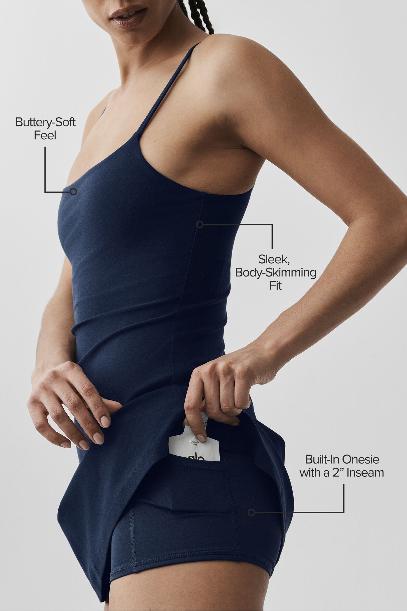 Alo Yoga Alosoft Encore Tennis Dress - Navy