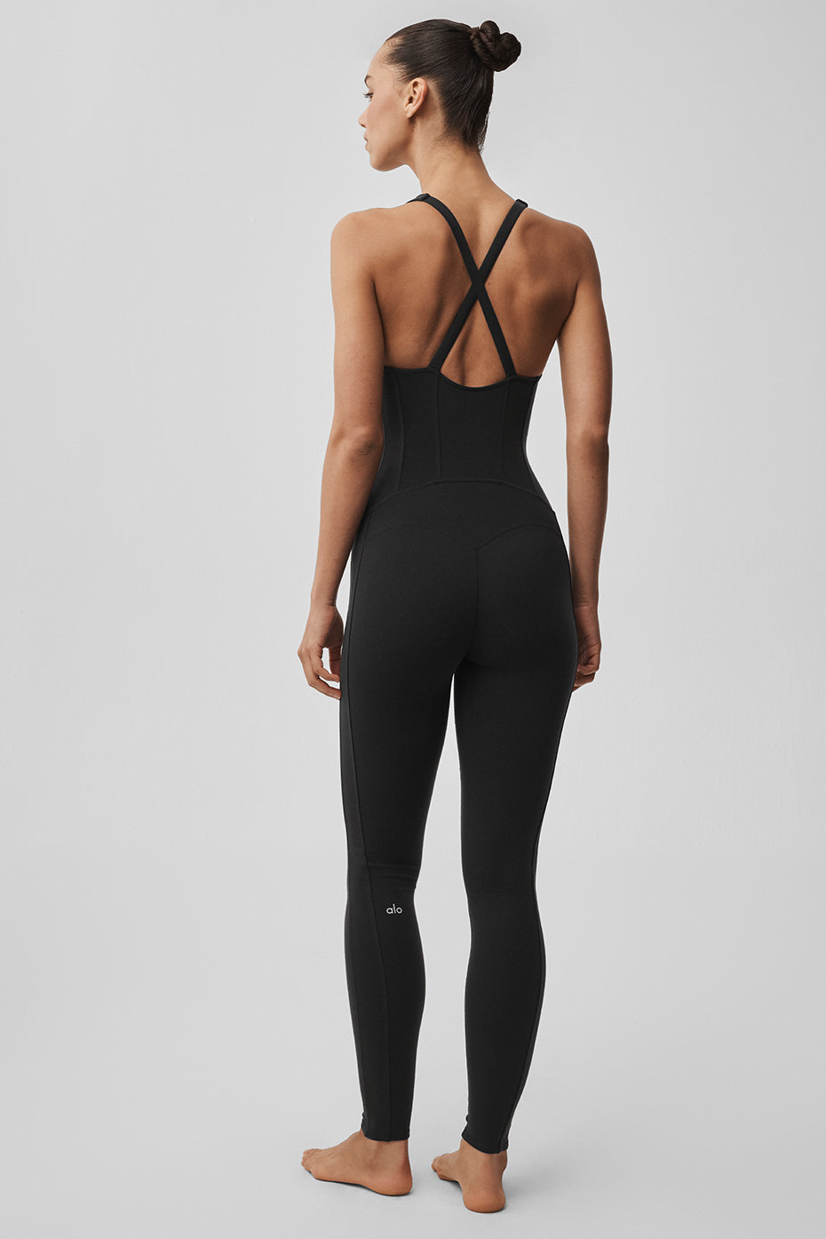 Alo Yoga Airbrush Sparks Fly Corset Onesie - Black