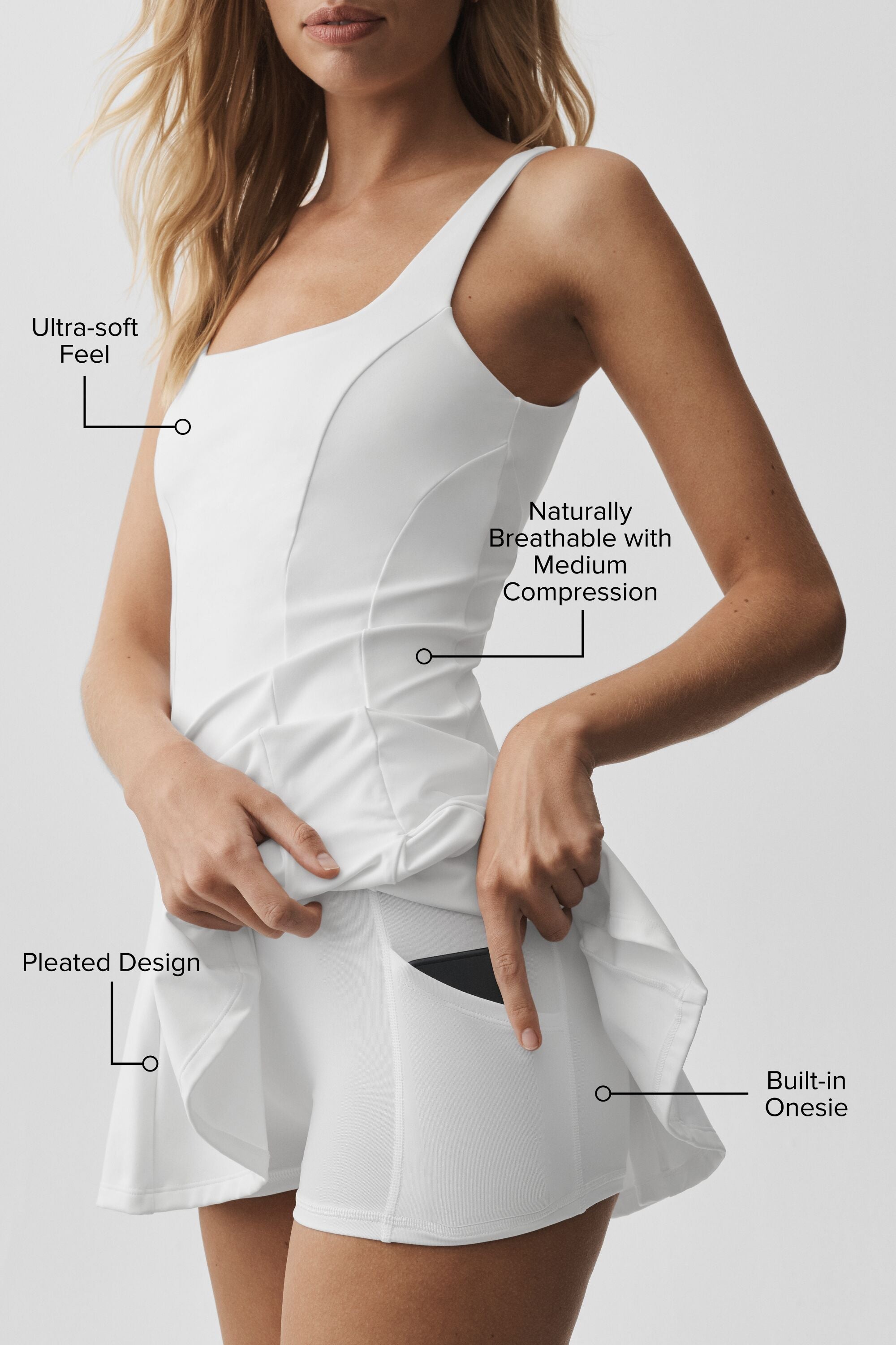 Alo Yoga ALO Softsculpt Topspin Tennis Dress - White