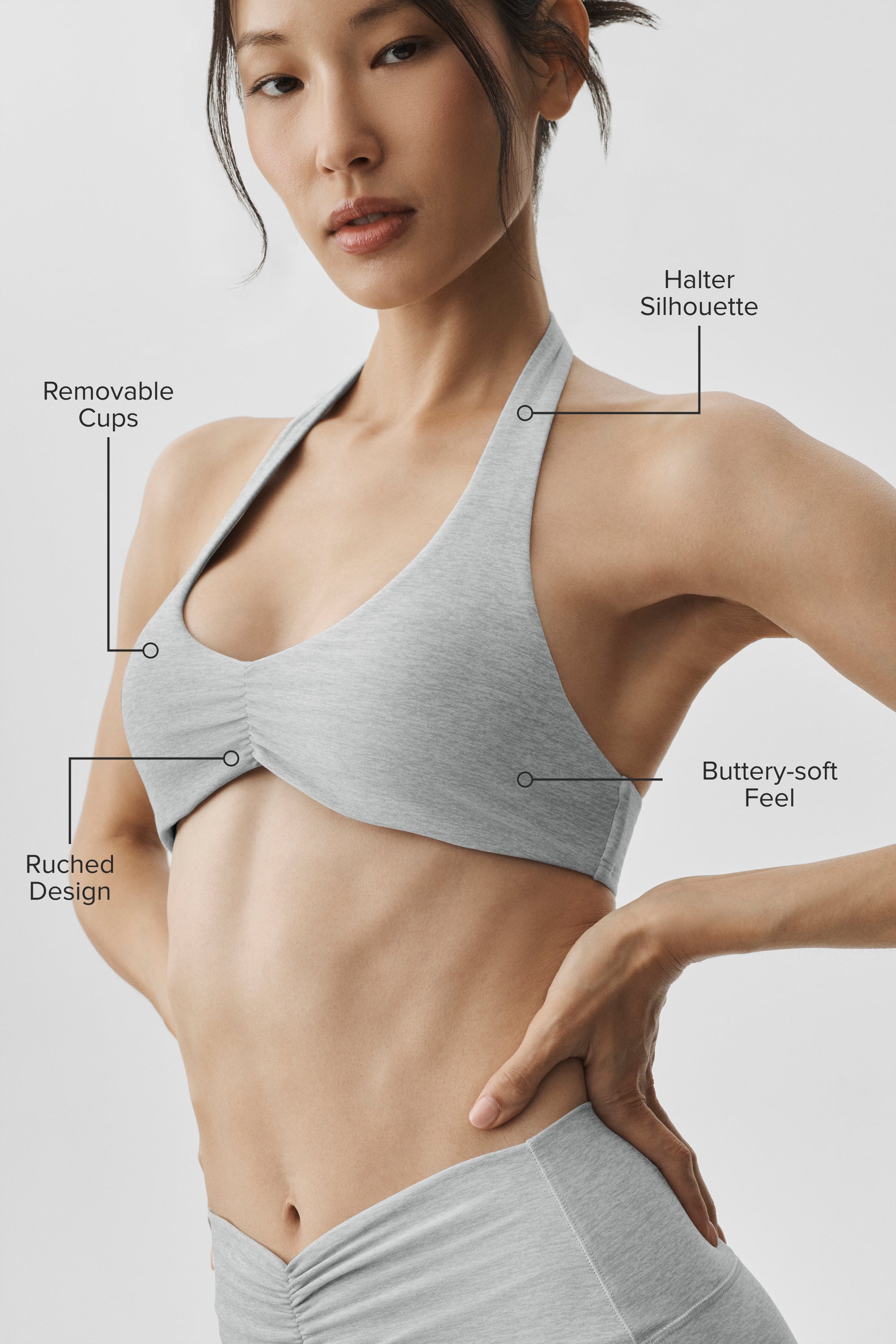 Alo Yoga Alosoft Intuition Bra - Vintage Athletic Heather