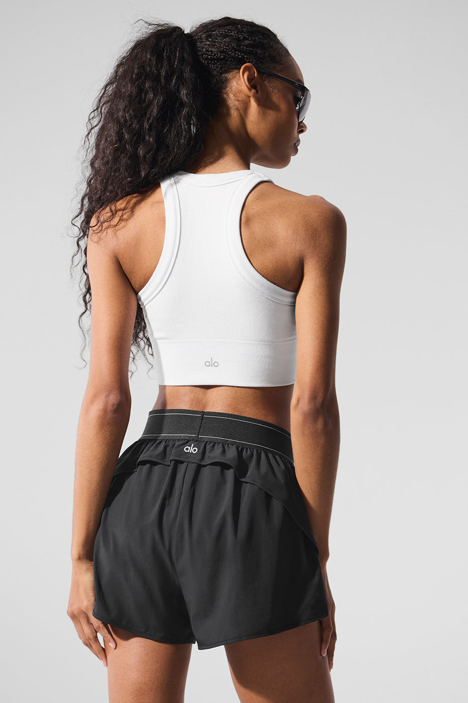 Alo Yoga Seamless Delight High Neck Bra - White
