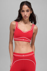 Alo Yoga Airbrush Heart Throb Bra - Bright Red/White