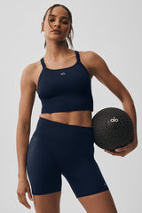Alo Yoga Seamless Ribbed Favorite Bra Tank - Navy