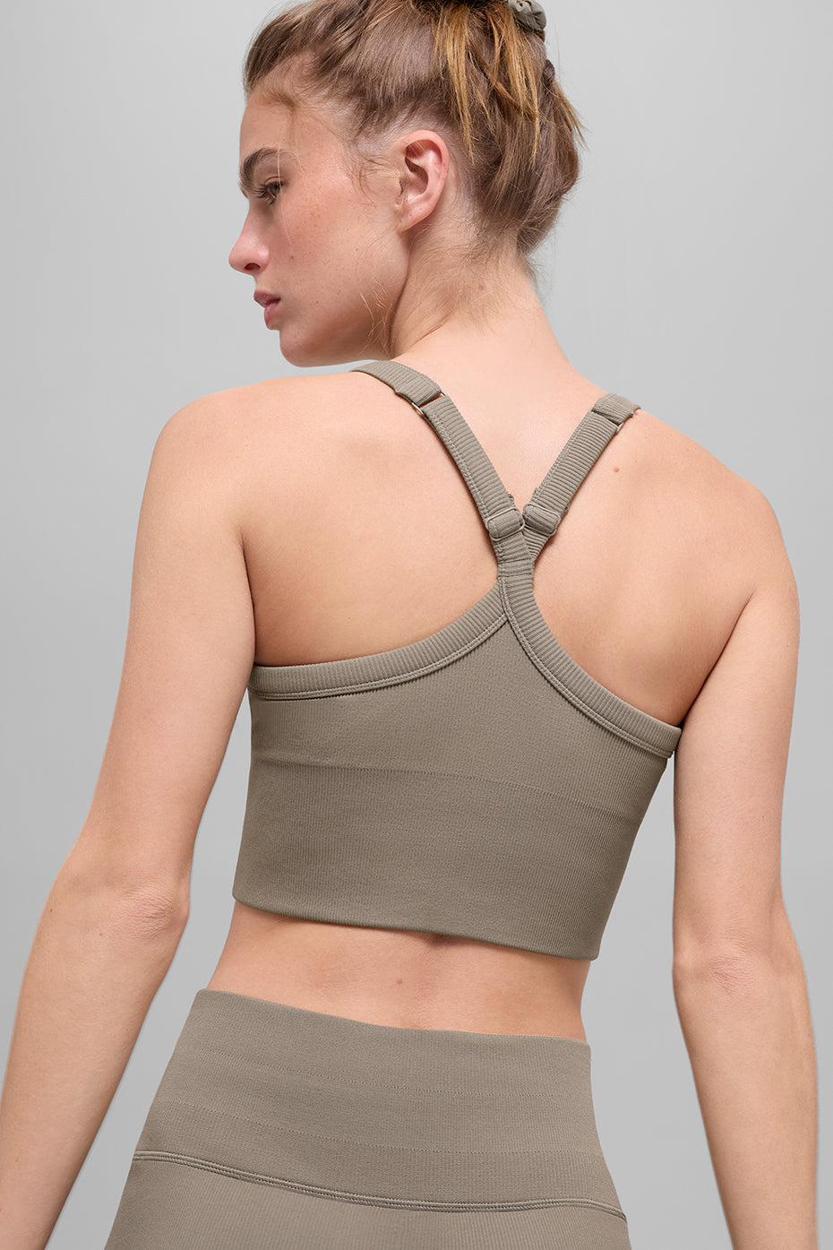Alo Yoga Seamless Ribbed Favorite Bra Tank - Light Cocoa