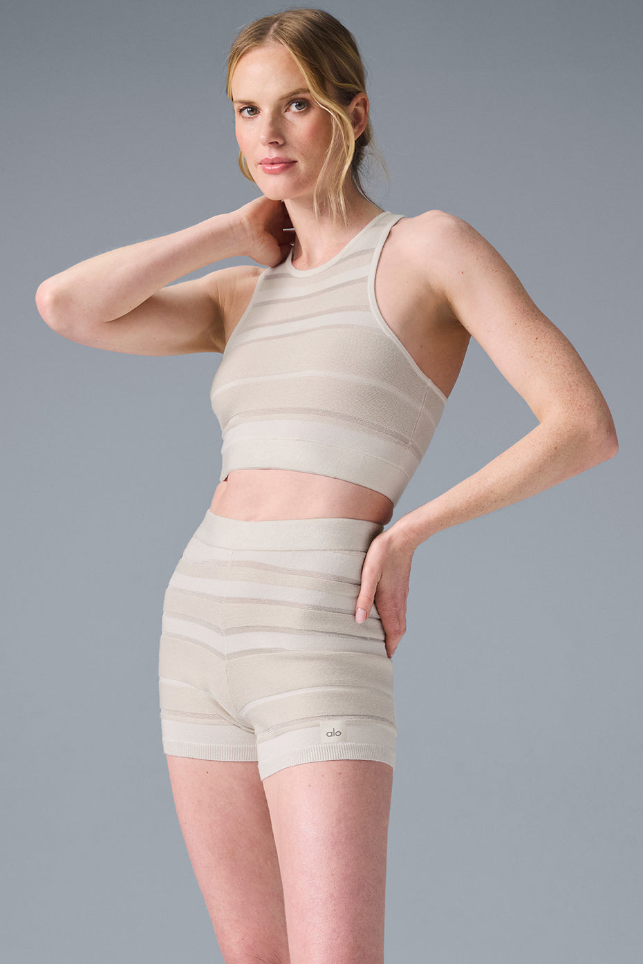 Alo Yoga Sport Play Knit Bra - Ivory/Alabaster