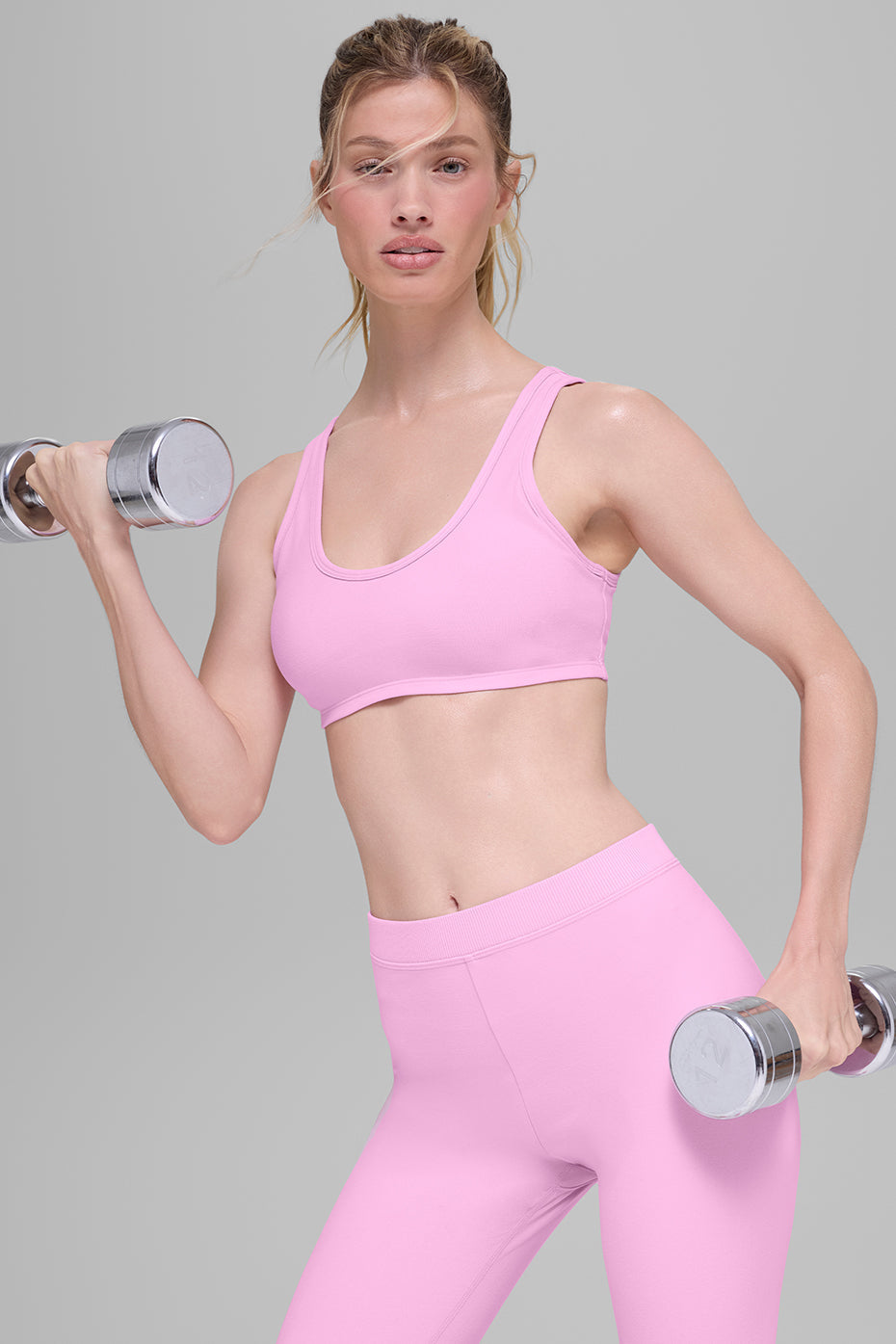 Alo Yoga Alosoft Center Stage Bra - Candy Heart Pink