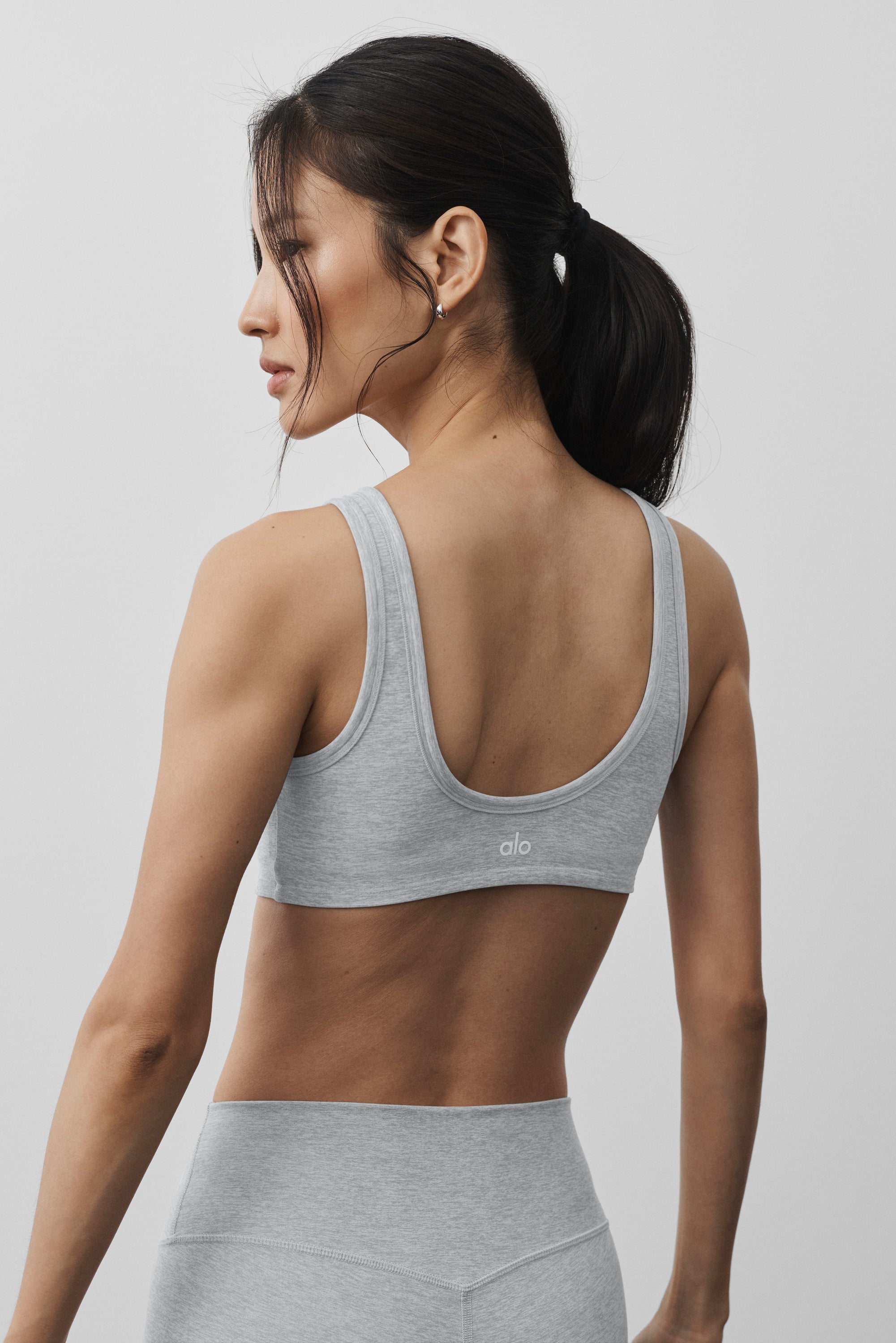 Alo Yoga Alosoft Center Stage Bra - Vintage Athletic Heather
